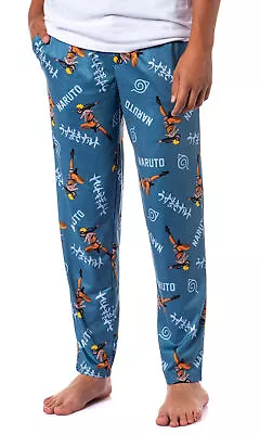 Naruto Shippuden Mens' Anime Cartoon Blue All Over Print Sleep Pajama Pants (2X) • $19.99