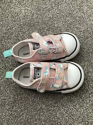 Converse All Star Infant Girls Pink Unicorn Size 6 • £4.99