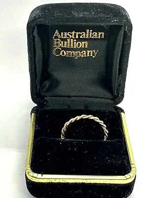 375 (9k) Rope Yellow Gold Solid Ring Us8 Ukq With Ring Box • $345
