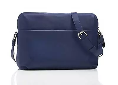 Marshall Bergman Adria 13  Laptop Bag Case Blue Full Genuine Leather Beautiful • £39.85