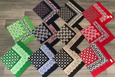 £1.85 • Buy Bandannas Headband 20  Scarf, Brown Red Green Navy 100% Cotton 3 Prints/Pattern