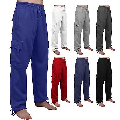 NE PEOPLE Mens Casual Comfy Elastic Drawstring Fleece Cargo Sweat Pants [NEMP17] • $28.17