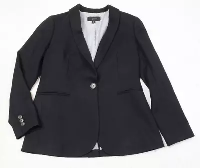 J.Crew Parke Blazer Womens 0P Black Shawl Collar Stretch Wool Flannel One-Button • $25.97