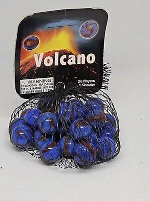 Volcano Collector Series Net Bag Glass Mega Marbles 1 Shooter 24 Players Rare • $64.95