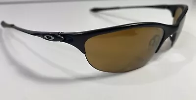 Oakley HALF WIRE 1.0 Polarized Gold Iridium Sunglasses Clean Clear Lens NoseBuds • $79.75