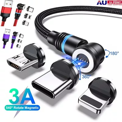 Magnetic 540 Fast Charging Data Cable Cord Charger For Type-C Micro USB IPhone • $8.54