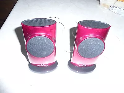 Merkury Innovations Wired Mini Speakers Red 5 X 3 Inches Preowned • $3.99