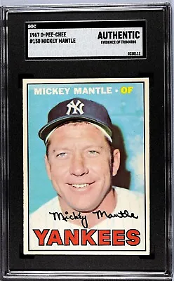 1967 O-Pee-Chee Mickey Mantle #150 Yankess HOF SGC A HOF CENTERED • $588.88