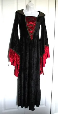 Black Medieval Renaissance Gothic Elvira Gown Steampunk Cosplay Costume M • $29.70