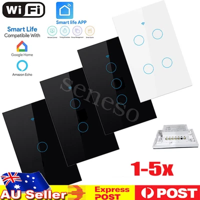 $16.78 • Buy 1-5x WiFi Switch Smart Home Touch Light Wall Panel For Alexa Google 1/2/3/4 Gang
