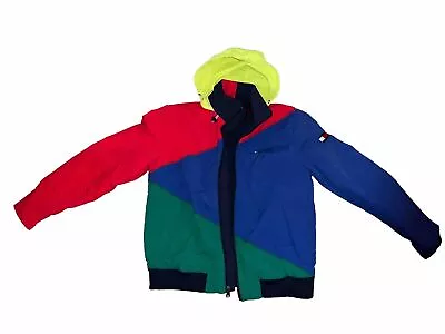 TOMMY HILFIGER Multicolor Rain Jacket. Size Medium • $35.50