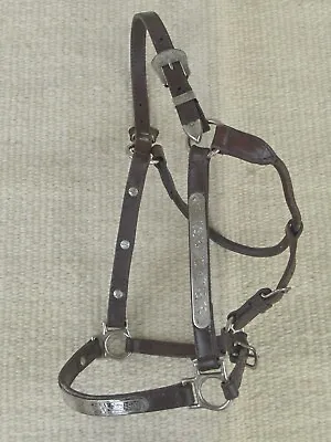 CIRCLE Y LEATHER WESTERN SHOW HALTER With SILVER@@ • $125