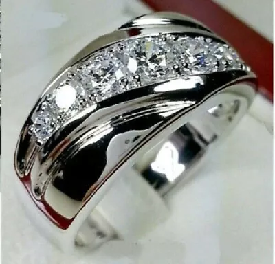 Men's 1.50Ct Lab-Created Diamond Women's Engagement Ring 14k White Gold Plated • $140