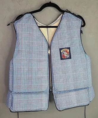 Vintage Stearns Blue Plaid Sans Souci Type III Life Jacket Vest Adult X-Large • $35.40