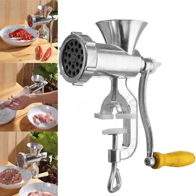 Manual Meat Grinder Mincer Hand Tool Sausage Stuffer Machine Maker Sauce Filler • £12.59