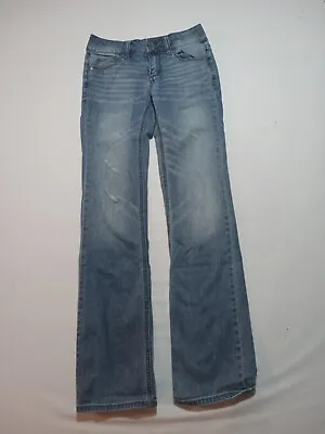 Vintage VS Hipster Jeans Women's Zero Long Blue Wash Denim Low Rise Boot Cut • $24.99