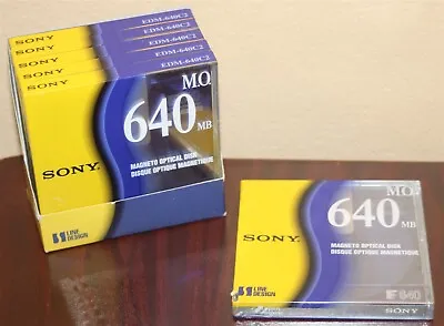 6X Sony Magneto Optical Disk MO F640 640MB EDM-640C2 Brand New Sealed • $79.99