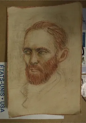 $150 • Buy Portrait Of Vincent Van Gogh ORIGINAL Vintage Drawing Not A Print 