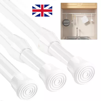 Extendable Spring Rods Loaded Telescopic Net Voile Tension Curtain Rail Pole Rod • £6.99