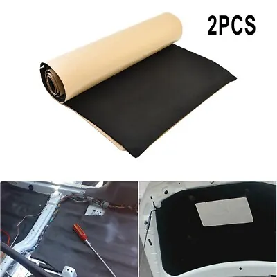 2* Black Soundproof Deadener Heat Insulation Foam Pad Mat 30x50cm Parts Set Kit • $10.40