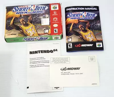 N64 NBA Showtime NBA On NBC Nintendo 64 Manual & Box Only  NO GAME CARTRIDGE • $16.98