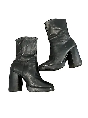 Bongo 90's Y2K Vintage Platform Chunky Boots Side Zip Black **Needs Repaired** • $45