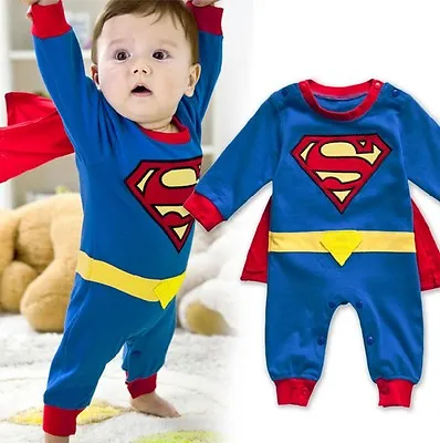 Baby Boy Girl Superhero Costume Halloween Outfit Romper Superman 00012 • $17.05