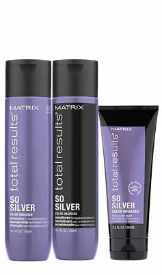 £29.99 • Buy Matrix Total Results So Silver Shampoo, Conditioner 300ml & Mask 200ml