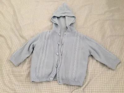 £2 • Buy Boys Blue Hooded Cardigan Age 12 Months Sarah Louise