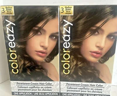 $11.99 • Buy COLOREAZY-Medium Auburn-Permanent Cream Hair Color-LOT OF 2-NEW-SEALED-Exp 2023