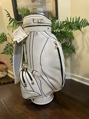 *BRAND NEW* Vintage Ron Miller Pro Golf  Bag Faux Leather White Staff W/raincove • $429.99