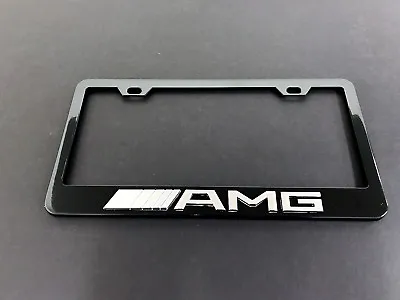1pc 3D  AMGemblem  Black Coated Metal License Plate Frame Tag Cover • $20.09