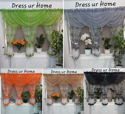 £24.99 • Buy Amazing Voile Net Curtains Ready Made With Swags Novelty Modern 600x150cm 