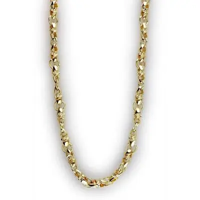 Mens Twisted Bullet Link Chain In 14K Smallest Links • $3070