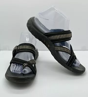 SKECHERS Black Slide On Toe Ring Sandals ~ Womens Size 7 • $19.95