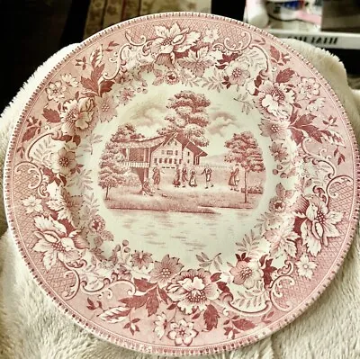 Pink Village Scene Festival Plate By UCAGCO China • $15.99