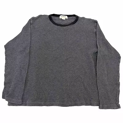 J. Crew Women Gray Thermal Waffle Knit Grunge Kuty Cobain Crew Sweater-XL-6514 • $14