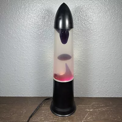 Vintage Lipan LP-10a Lava Lamp Bullet Rocket Black W/ Purple Lava 17” Works • $62.95