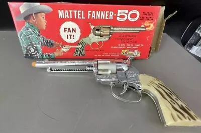 Vintage 1950s Western Cowboy Mattel Fanner 50 Diecast Toy Cap Gun W Original Box • $100