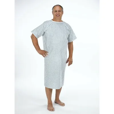£6.95 • Buy Unisex NHS Wrap Over White Hospital Gown, Reusable Washable Night Dress