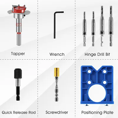 Hinge Drilling Jig 35mm Concealed Hinge Drilling Guide Adjustable Woodworkingཊ • $27.61