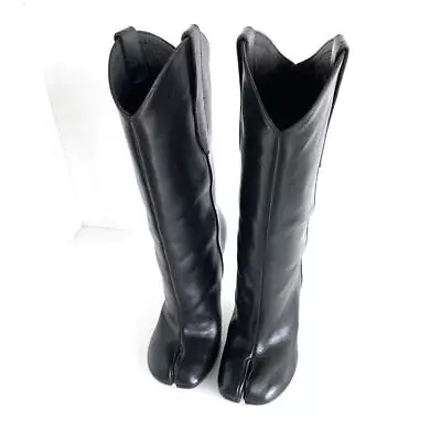 $556.78 • Buy Maison Margiela Tabi Knee-High Boots Leather Black Us4.5 Ladies New Pin Heel