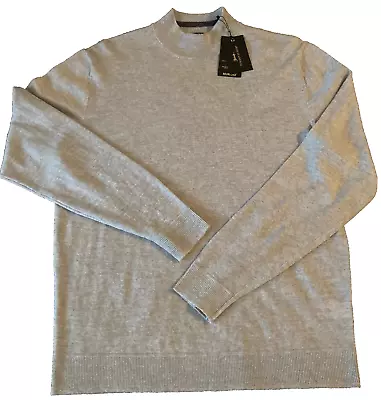 Men's MURANO Gray Grey Mock Turtleneck Wool Sweater L Large NWT NEW Italian Yarn • $44.99