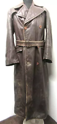 £399 • Buy Ww2 German Luftwaffe Officer Heavy Horsehide Leather Trench Coat Jacket Size 40 