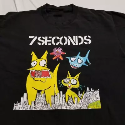 VTG 90s Nice Man 7 Seconds Band T Shirt Out The Shizzy Album VN745 • $21.84
