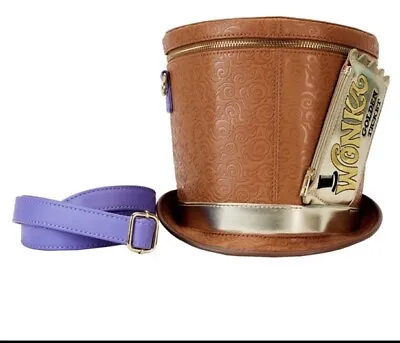 AMC Loungefly Willy Wonka Top Hat Crossbody & Golden Ticket Coin Purse Exclusive • $286.62