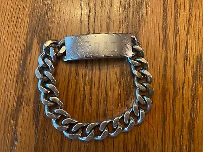 Vintage Champion Men's ID Bracelet With Hidden Clasp Rhodium 58g • $26