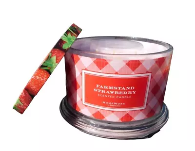 NEW Homeworx By Slatkin & Co FARMSTAND STRAWBERRY 4 Wick 18 Oz Scented Candle • $24.99