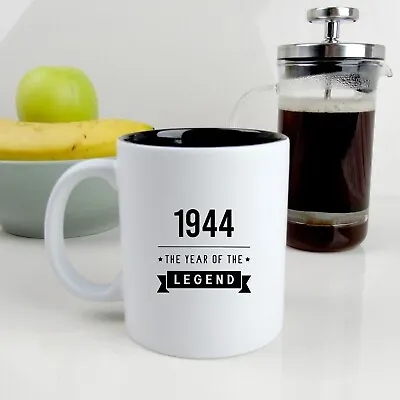 Black Reveal Coffee Mug 80th Birthday Gift 1944 Year Of The Legend Gifts Dad Men • £7.99