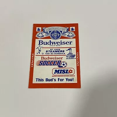 St. Louis Steamers 1981-1982 Pocket Schedule Budweiser MISL • $0.99